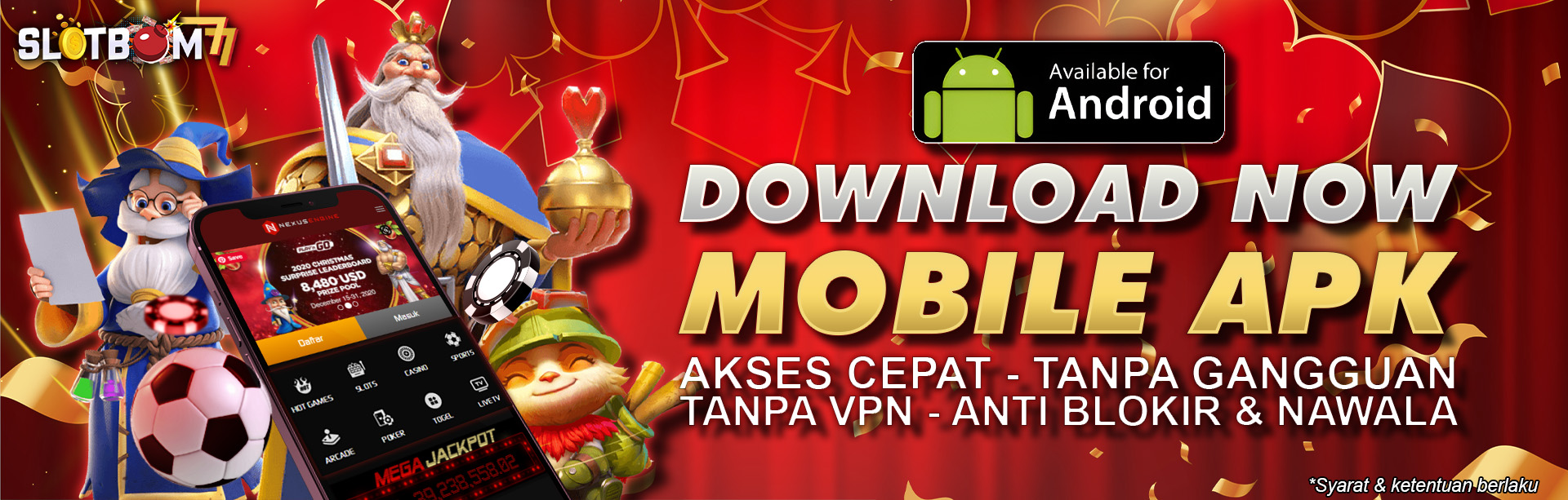 Banner Download APK SlotBom77